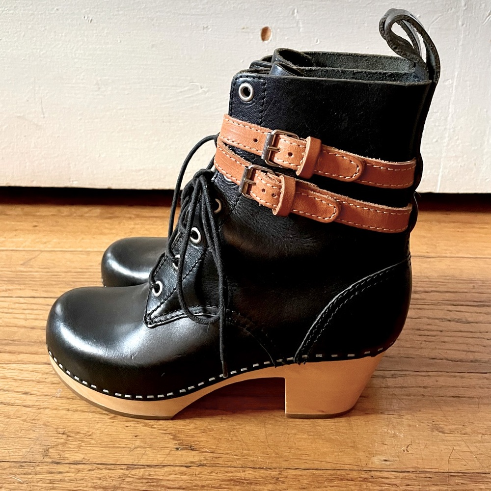 NWOT | Swedish Hasbeens Two-Toned Combat Boots Size 6/36 - Picture 4 of 9
